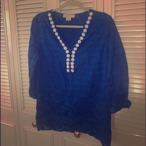 Micheal Kors - blue dotted detailed blouse